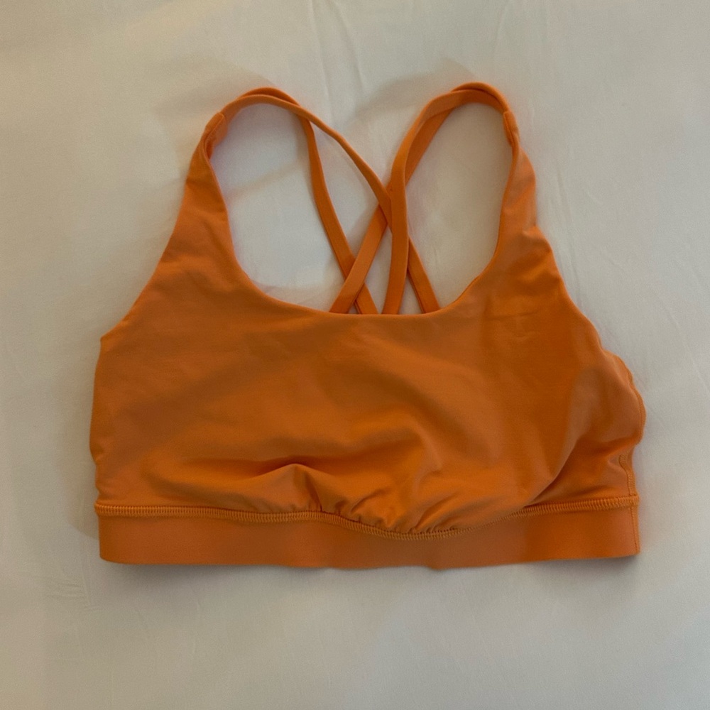 lululemon Energy Bra in orange, size 4